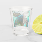 Verre A Shot Tortue côtière Tropical Turquoise Bleu Vert (Dos)