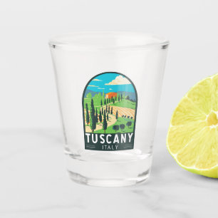 Verre A Shot Toscane Italie Vignoble Voyage Art Vintage
