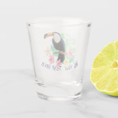 Verre A Shot Toucan Avec Fleurs Tropicales (Dos)
