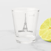 Verre A Shot Tour Eiffel noir et blanc (Dos)