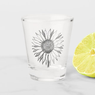 Verre A Shot Tournesol illustré