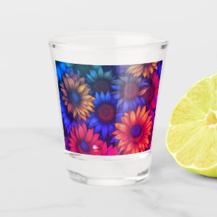 Verre A Shot Tournesols colorés Abstraits #338 -