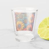 Verre A Shot Tournesols colorés Abstraits #339 - (Dos)
