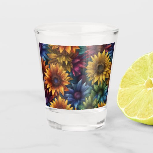 Verre A Shot Tournesols multicolores #4 - (Devant)