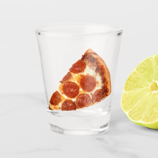 Verre A Shot Tranche de pizza pepperoni classique de SlipperyJo (Devant)