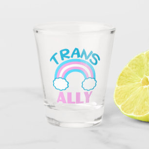 Verre A Shot Transgenre transgenre arc-en-ciel bleu rose blanc