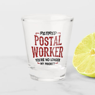Verre A Shot Travailleur postal retraité Facteur Retraite Blagu