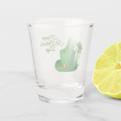 Verre A Shot Trèfle vert avec Leprachaun (Dos)