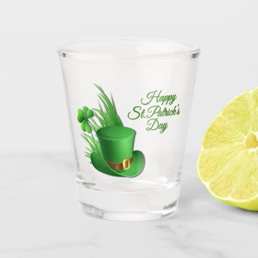 Verre A Shot Trèfle vert avec Leprachaun (Devant)