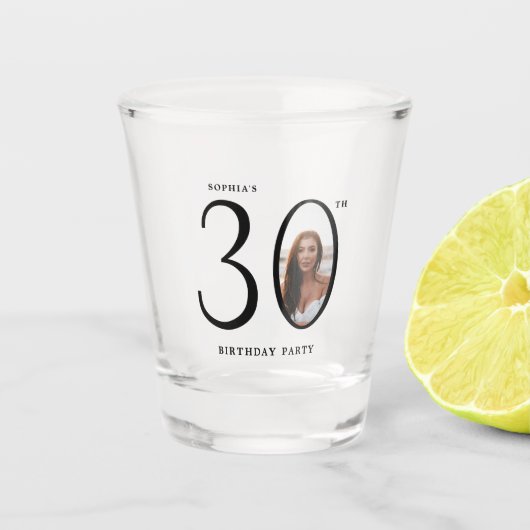 Verre A Shot Trente photo minimale 30e anniversaire (Devant)