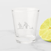 Verre A Shot Triathlon. Natation, cyclisme et course. (Dos)