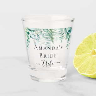 Verre A Shot Tribe de mariée eucalyptus verdure fougères bois