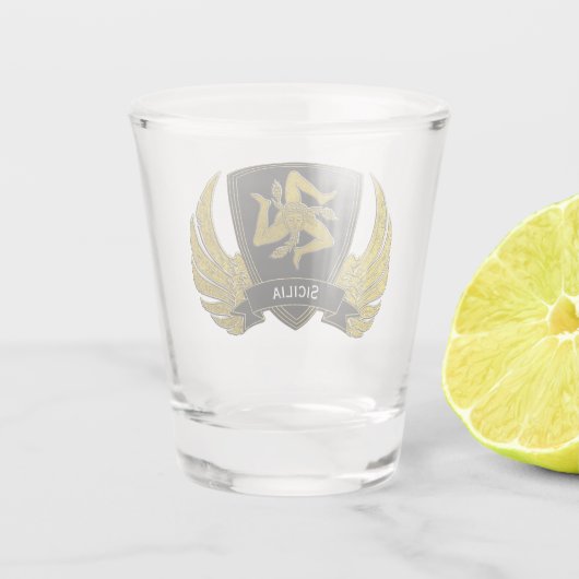 Verre A Shot Trinacria sicilien en or votre texte (Dos)