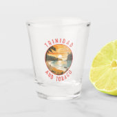 Verre A Shot Trinité-et-Tobago Caribbean Distressed Circle (Devant)