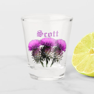 Verre A Shot Trois chardons écossais personnalisables