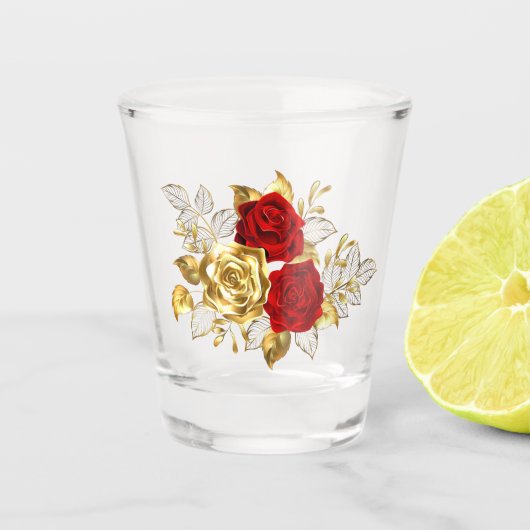 Verre A Shot Trois Roses de bijoux (Devant)