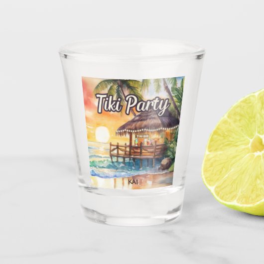 Verre A Shot Tropical Beach Tiki Bar Party (Devant)