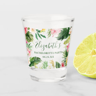 Verre A Shot Tropical Floral Green Bachelorette Party