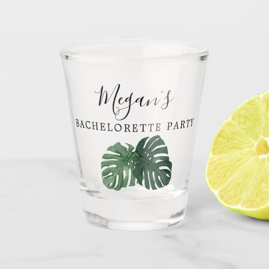 Verre A Shot Tropical Monstera Bachelorette Party Shot Glass (Devant)