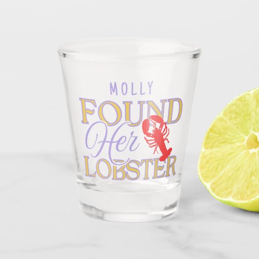 Verre A Shot Trouvé son homard - Fiançailles mignon ou nuptiale (Devant)