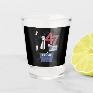 Verre A Shot Trump a gagné 2024 Président 47 Amérique États-Uni
