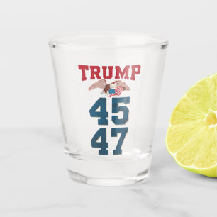 Verre A Shot Trump patriotique a gagné 45 et 47 Victoire Gagnan