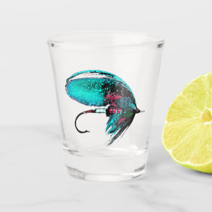Verre A Shot Turquoise d'attrait de pêche de mouche belle
