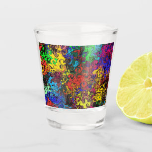 Verre A Shot Twirlers colorés Abstraits /