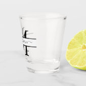 Verre A Shot Type simple Monogramme Nom Personnalisé (Droite)