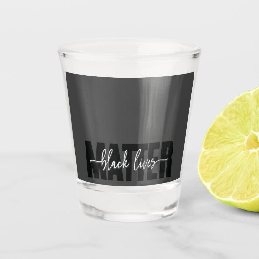 Verre A Shot Typographie de la matière noire (Devant)
