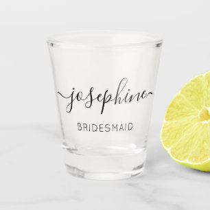 Verre A Shot Typographie de script moderne Demoiselle d'honneur