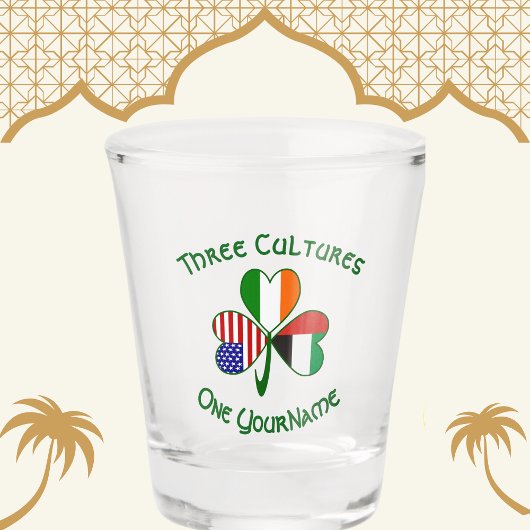 Verre A Shot UAE Irlande USA Shamrock Drapeau personnalisé