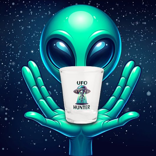 Verre A Shot UFO Hunter | Ai Art avec UFO et Alien
