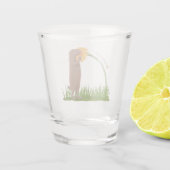 Verre A Shot Un mignon chien de prairie reniflant la caricature (Dos)