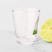 Verre A Shot Un mignon chien de prairie reniflant la caricature (Gauche)