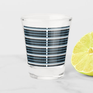 Verre A Shot une à damiers noire et blanche avec un b blanc