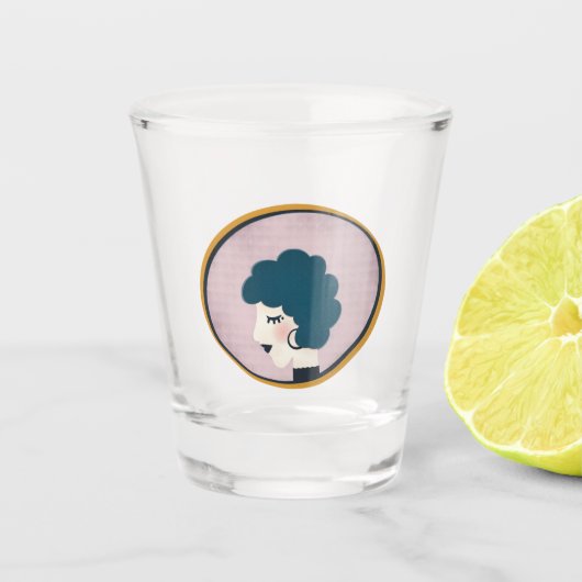 Verre A Shot Une femme dans le miroir (Devant)