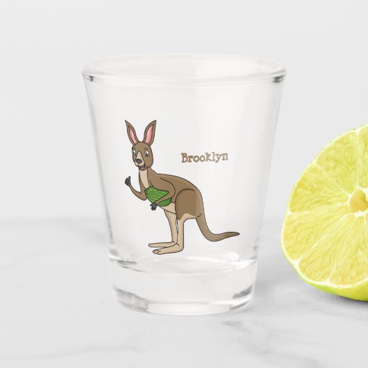 Verre A Shot Une jolie illustration de kangourou australien (Devant)