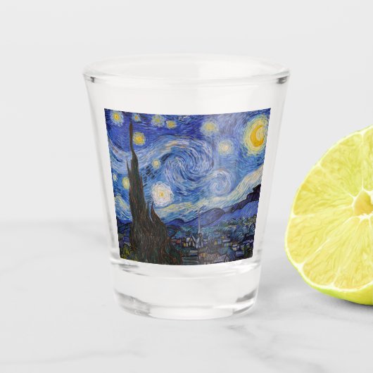 Verre A Shot Une nuit étoilée : Saint Remy par Vincent Van Gogh (Devant)