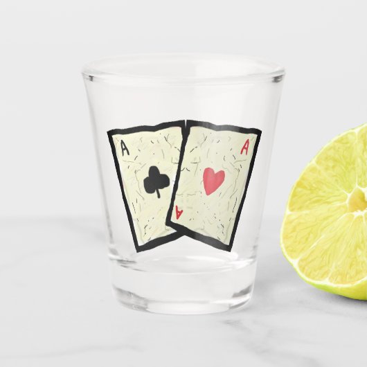 Verre A Shot Une Paire D'As (Devant)