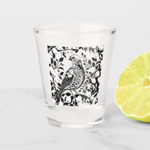 Verre A Shot Une Perdrix Dans Un Arbre À Poires Découpé Comme U