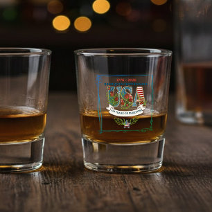 Verre A Shot US 250 ans de liberté Aurore bleu-vert