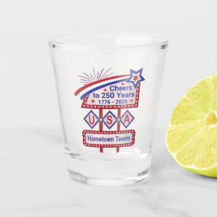 Verre A Shot USA 250 personnalisé - Marquee Rétro Patriotique