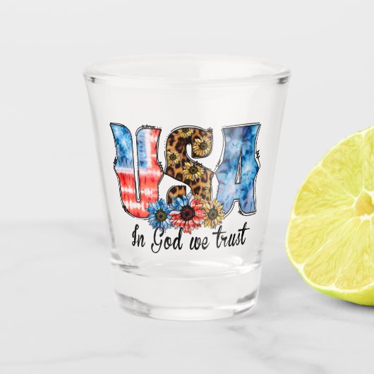Verre A Shot USA En Dieu, nous faisons confiance | Christian | (Devant)