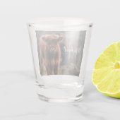 Verre A Shot Vache de Highland calvaire herbe d'automne monogra (Dos)