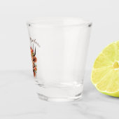 Verre A Shot Vache Highland moderne aux fleurs (Droite)