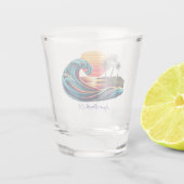 Verre A Shot Vague de Surf rétro Sunset (Dos)