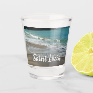 Verre A Shot Vagues sur la plage bleu turquoise Océan