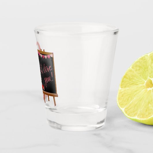 Verre A Shot Valentines amusantes Gnome Deux tons (Droite)