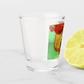 Verre A Shot Van Gogh Black Kitten Fleurs rouges (Gauche)